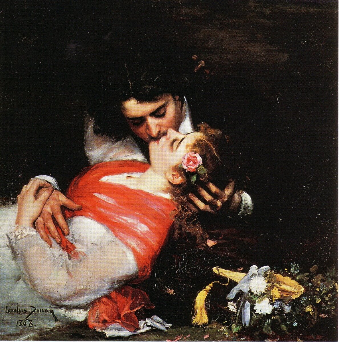 Каролюс-Дюран, «Поцелуй», 1868, холст, масло. 