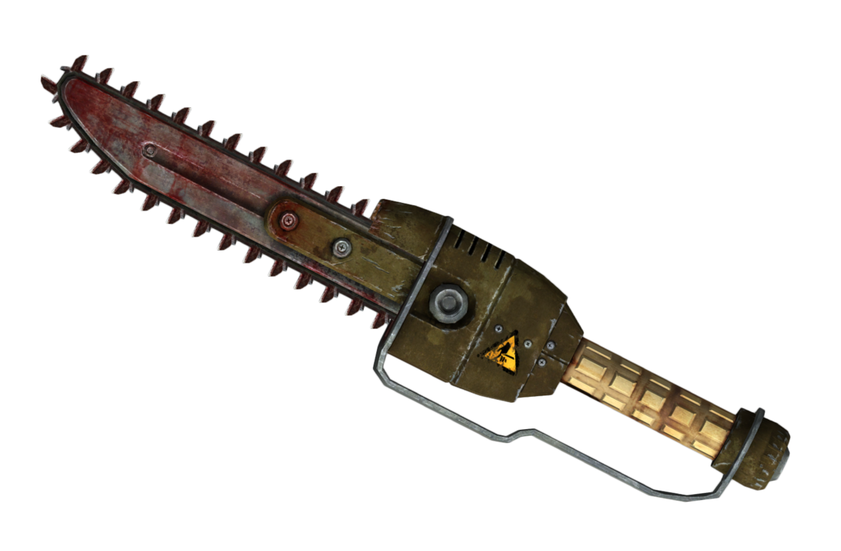 Выглядит как бензопила с ручкой от ножа Kaa- Bar.