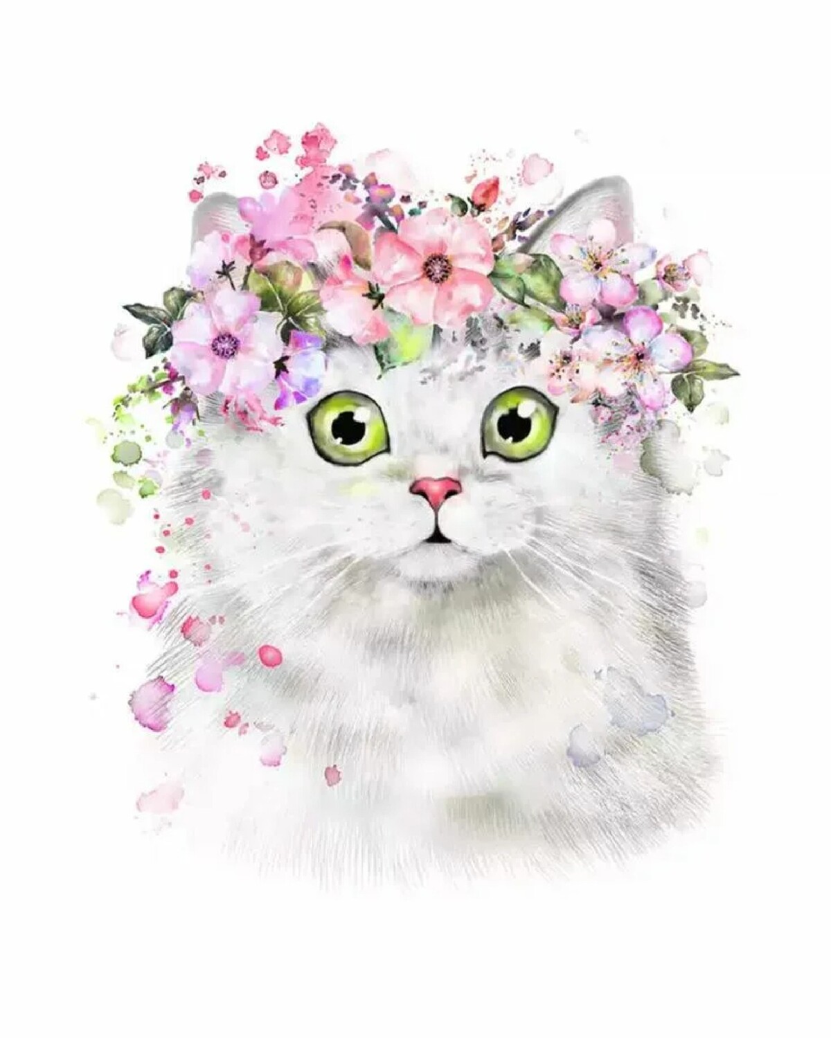 Милый котик с цветочком