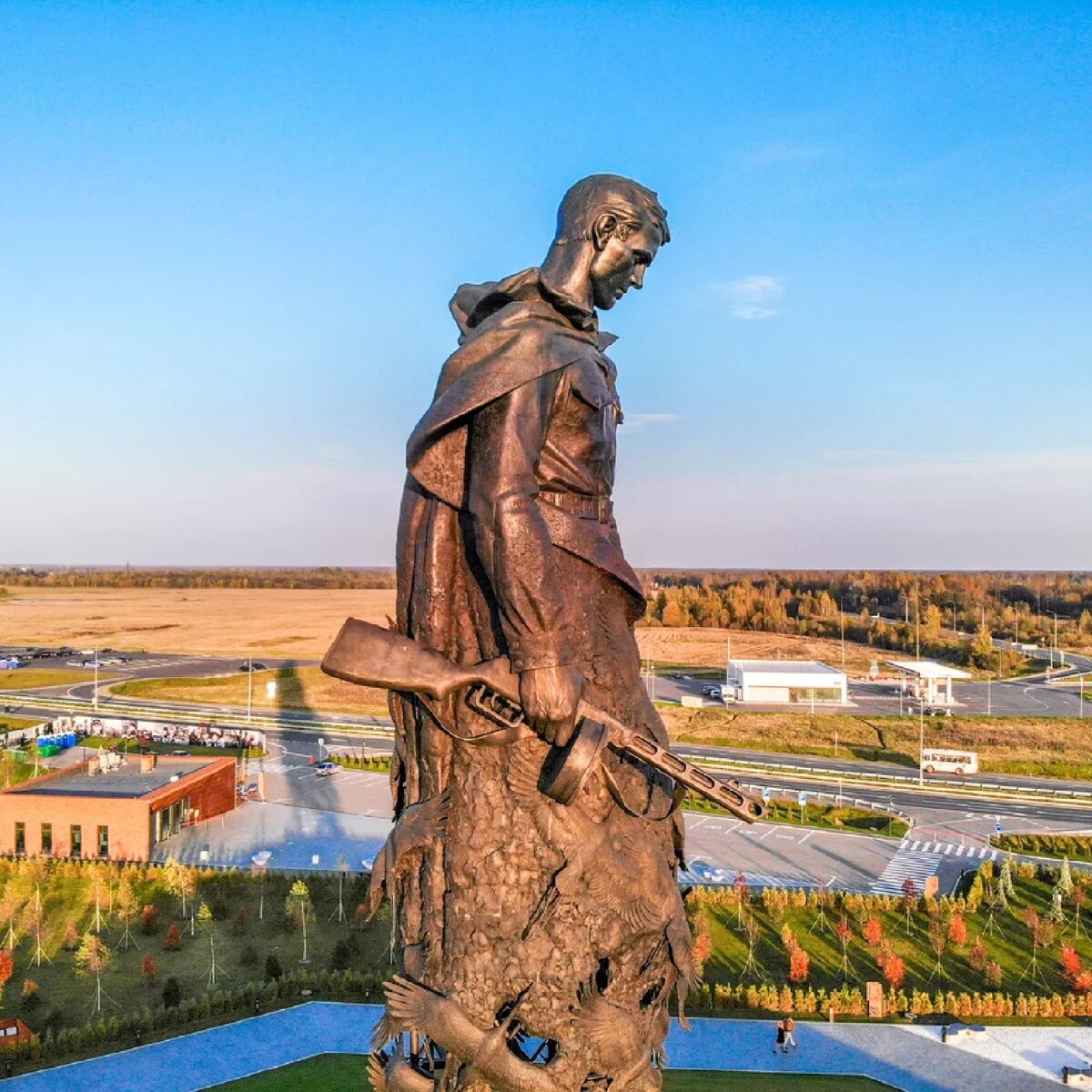 Памятник солдату с журавлями фото