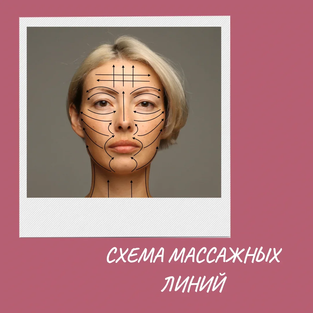 Схема массажа лица скребком