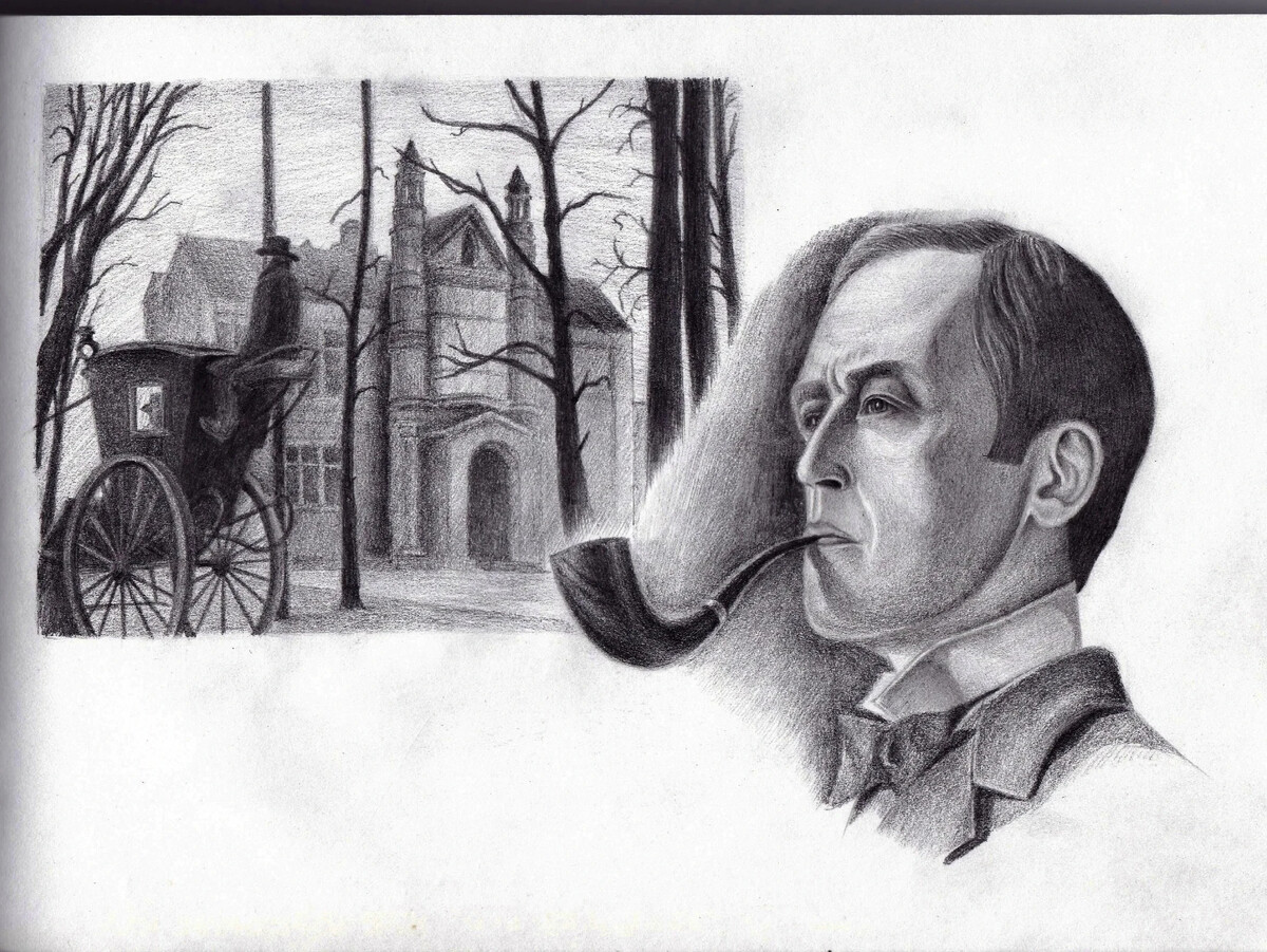 Доктор ватсон и карандашный огрызок. Холмс и доктор Ватсон рисунок.