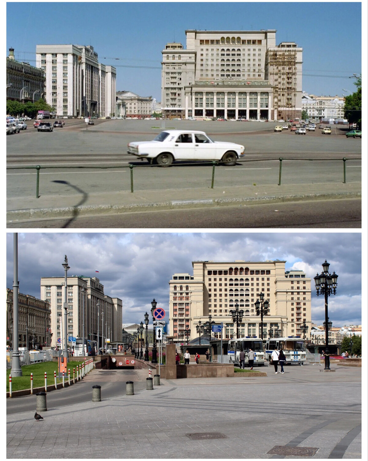 Ссср тогда и сейчас. Гостиница «Москва» 1990 было стало. Новый Арбат 1990. Гостиница «Москва» 1990е. Гостиница Россия 1990.