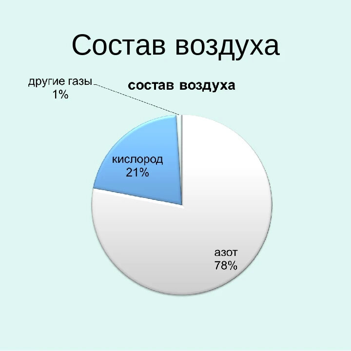 Состав воздуха в виде круговой диаграммы