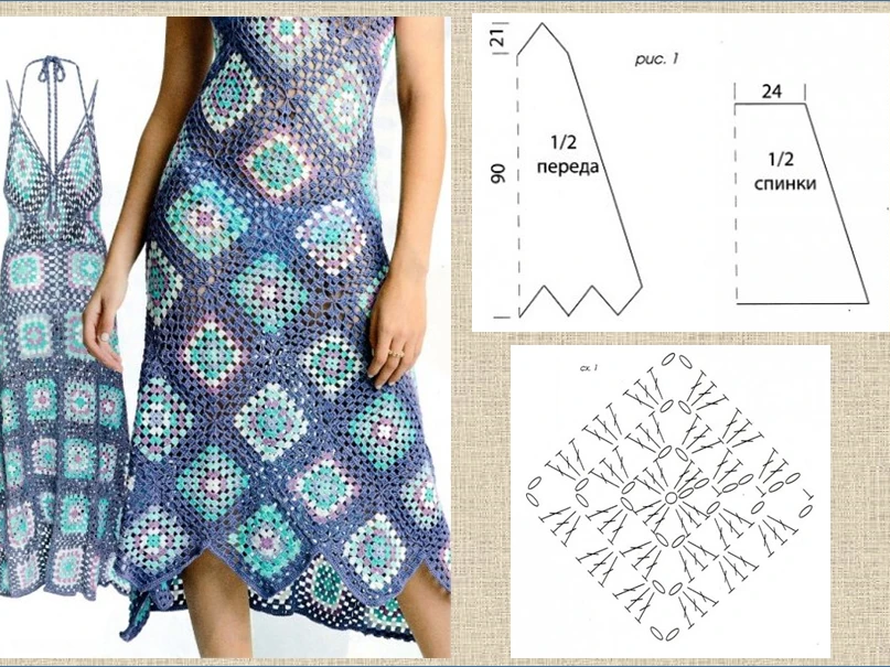 Схемы сарафанов. Сарафан из мотивов крючком. Сарафан из квадратов крючком. Сарафан из квадратных мотивов крючком. Сарафан из бабушкиных квадратов крючком схемы.