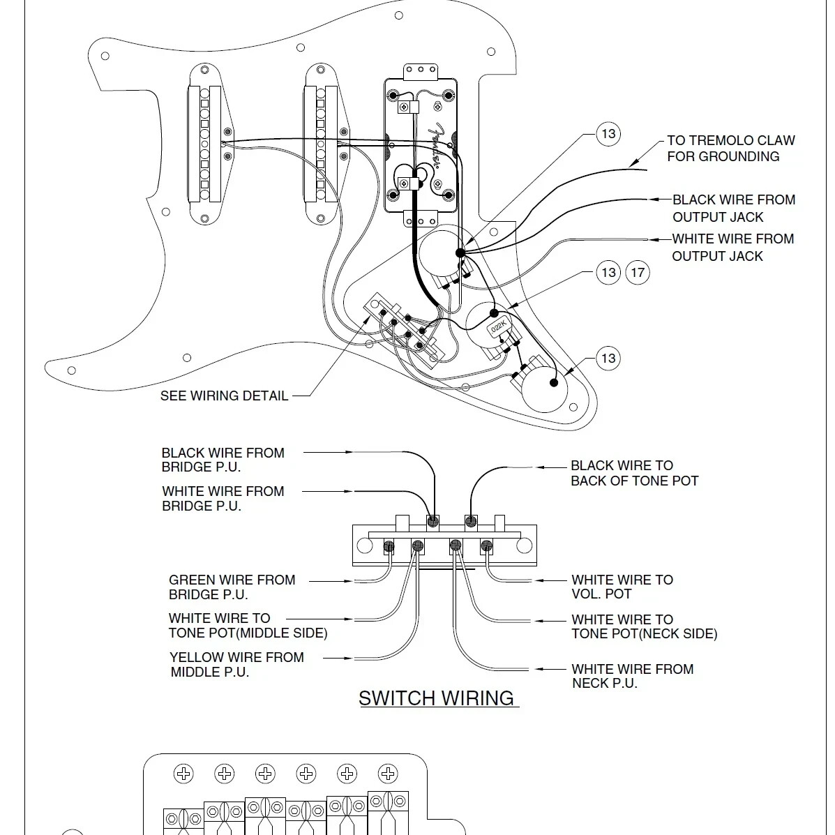 Схема fender stratocaster