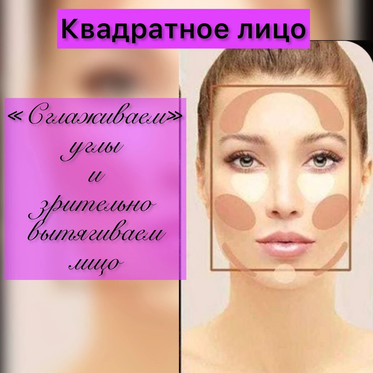 Схема нанесения хайлайтера и контуринга
