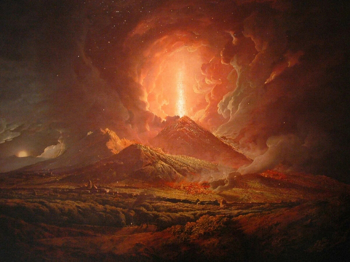 Джозеф Райт. Извержение Везувия. Масло. 1774 Г.