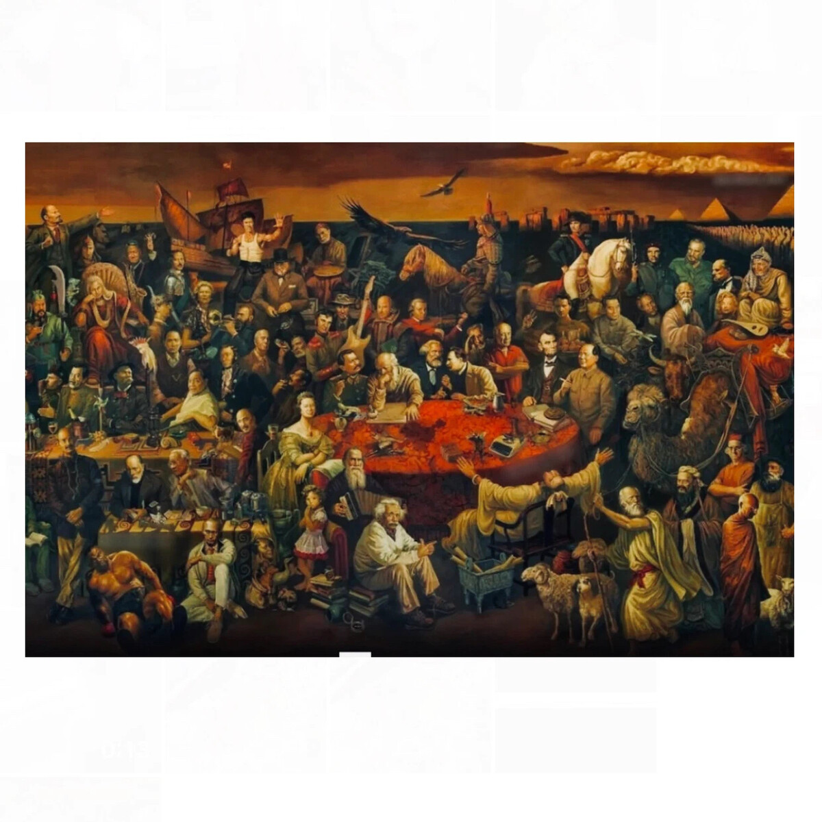 Famous people painting. Картина 100 известных людей мира с расшифровкой.