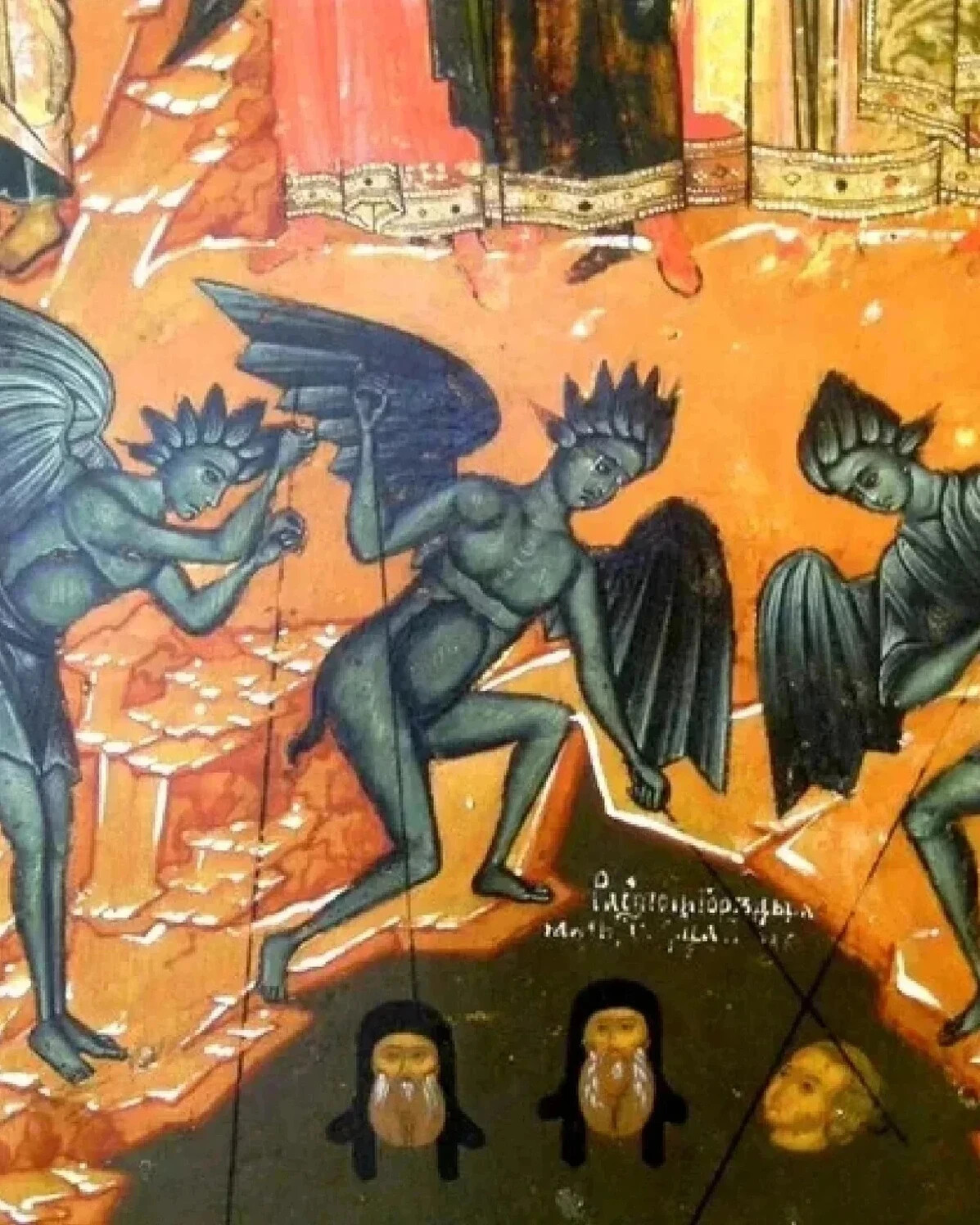 Антоний Великий и бесы православная икона