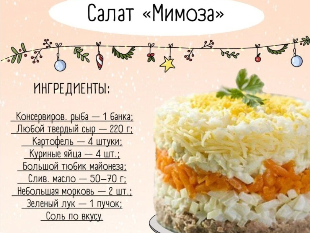 Мимоза салат классический