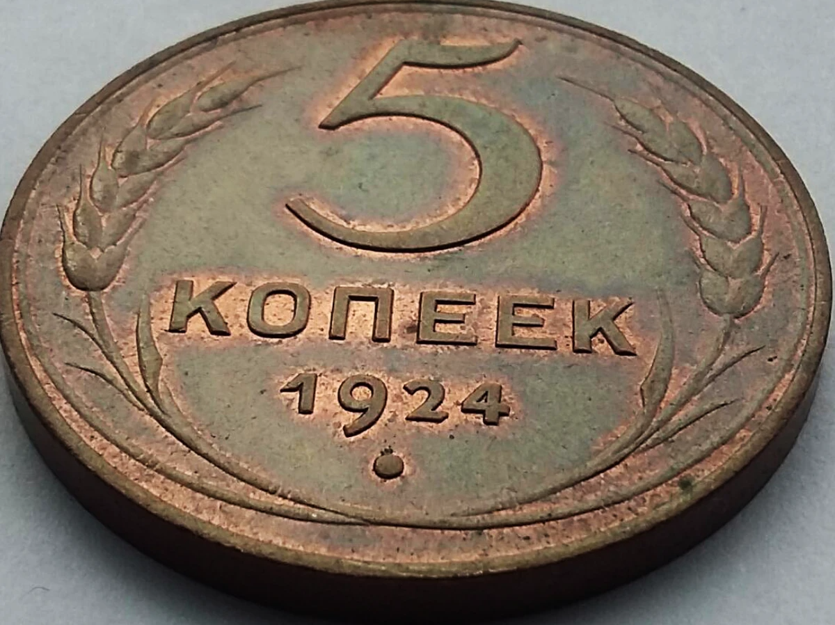 Монета 5 копеек 1924. Монета 5 копеек 1924 года. Медный пятак 1924. 5 Копеек СССР 1924.